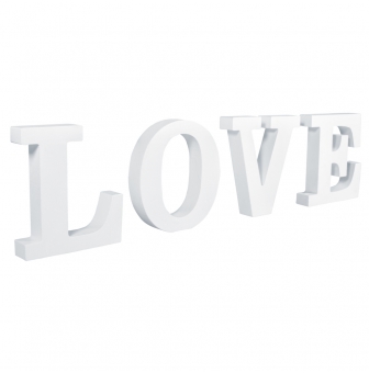 mot love en lettres de 11 cm blanc
