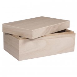 Boîte en bois avec couvercle 20cm