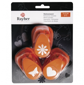 trio de perforatrices 254 cm coeur fleur papillon