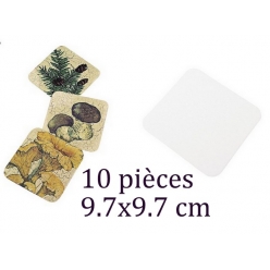 dessous de verre non imprime lot de 10 pieces