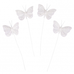 Papillon en plumes micacé