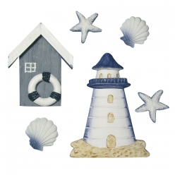 petits objets en polyresine a la plage 2  8 cm