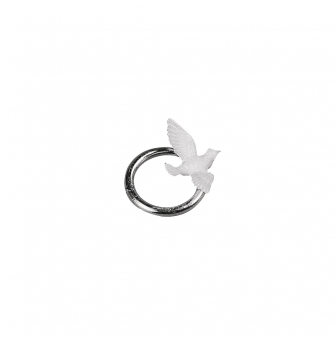 anneau avec colombe 2 cm