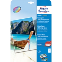 avery zweckform papier photo jet d encre a4 200g brillant