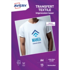 avery papier transfert textile a4 blanc