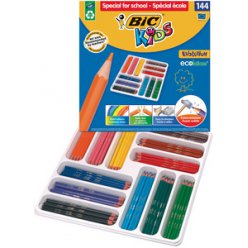 pack 144 bic kids crayons de couleur ecolutions evolutions paquet de