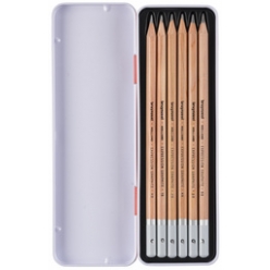 bruynzeel set de crayons papier expression etui metal de 6