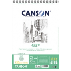 CANSON Album spirale papier dessin 1557, A3+, 120 g/m2