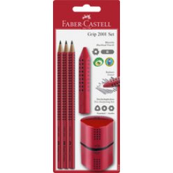 Kit crayon GRIP 2001, trio crayons+gomme+taille crayon
