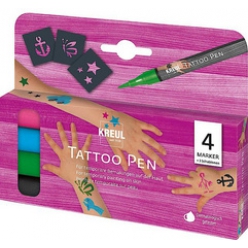 kreul stylo de tatouage kit de 4 ancre etoile papillon