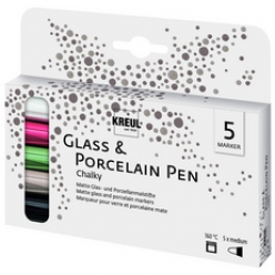 KREUL Glass & Porcelain Pen Chalky, 5er-Set