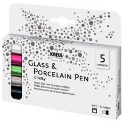 kreul glass et porcelain pen chalky 5er set