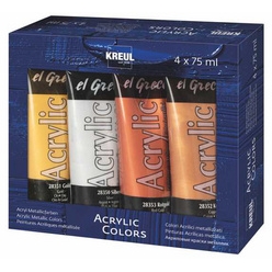 kreul acrylfarbe el greco acrylic metallic 75 ml 4er set