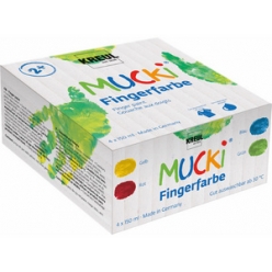 gouaches aux doigts mucki 150 ml kit de 4