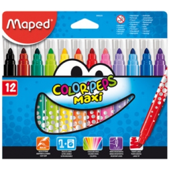 maped feutre color peps maxi etui carton de 12