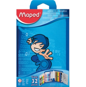 maped schuleretui karate aus polyester blau befullt