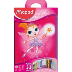 maped schuleretui fairy aus polyester pink befullt
