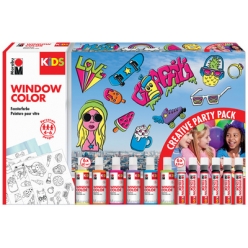 marabu kids kit window color party pack 6 x 80 ml