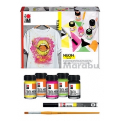 marabu set peinture pour tissu neon set 4 x 15 ml