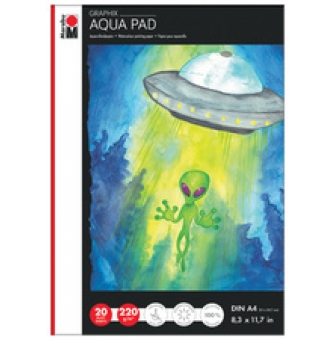 marabu bloc de papier aquarelle aqua pad graphix 220 gm2