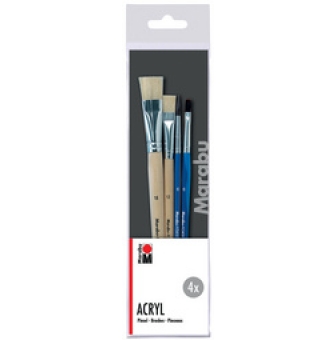 marabu set de pinceaux pour l acrylique acryl 4 pieces