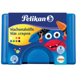Pelikan Crayons de cire epais 666/8WL, rond, soluble dans l'