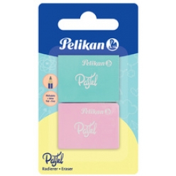 Pelikan Gomme en plastique PASTEL, carte blister de 2