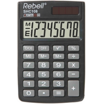 rebell calculatrice de poche shc 108 noir