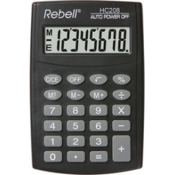 rebell calculatrice de poche hc 208 noir