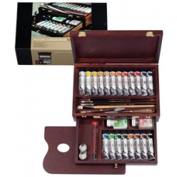 coffret bois rembrandt master couleurs acryliques