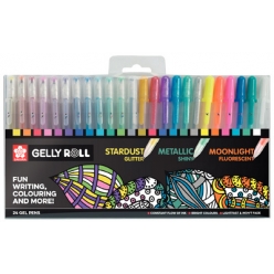 sakura stylo roller a encre gel gelly roll mix etui de 24