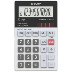 SHARP Calculatrice de poche modele EL-W211G GY, alimentation