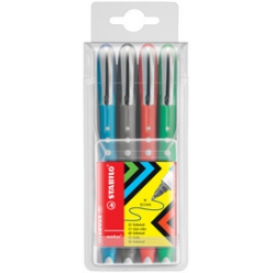 stabilo stylo roller worker colorful etui de 4 pieces
