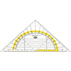 wedo geodreieck flexibel hypotenuse 160 mm transparent