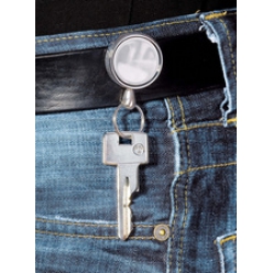 WEDO clip ceinture, fil retractable en plastique, argente