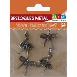 breloque en metal danseuse bronze