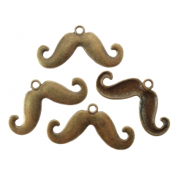 breloque en metal moustache bronze