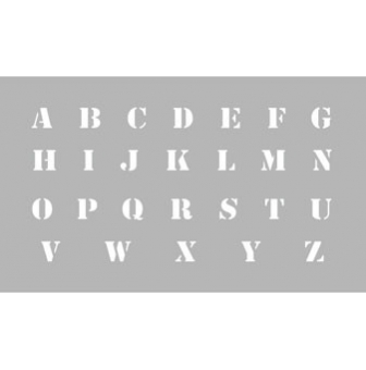 pochoir alphabet hauteur lettres 13 mm