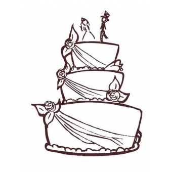 tampon en bois gateau de mariage