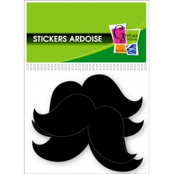 stickers ardoise moustache 12 pieces