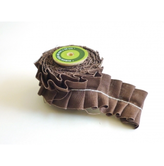 ruban tissu plisse chocolat