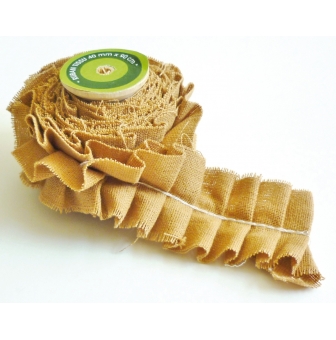 ruban tissu plisse caramel