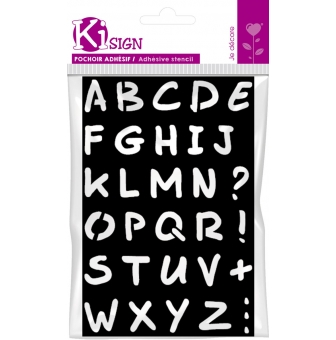 pochoir adhesif alphabet 12x18 cm lettre haut 205 mm