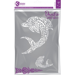 pochoir adhesif pour tissu dauphin maori a4