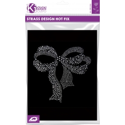 transfert thermocollant clou et strass  noeud  18x20cm