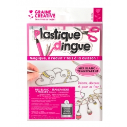 plastique dingue transparent et blanc 7 feuilles