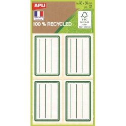 etiquettes scolaires autocollantes vert 35 x 56 mm