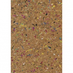 Matériau de liège effet granulat colorés 45x30 cm roulé 0,5 mm