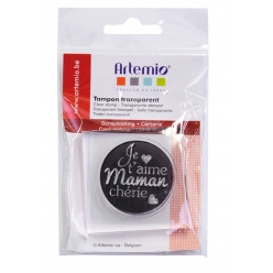 tampon transparent bloc je t aime maman