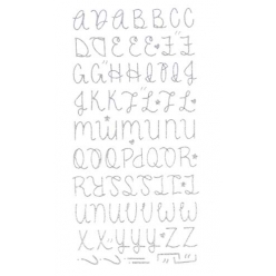 stickers alphabet paillete puffy argente